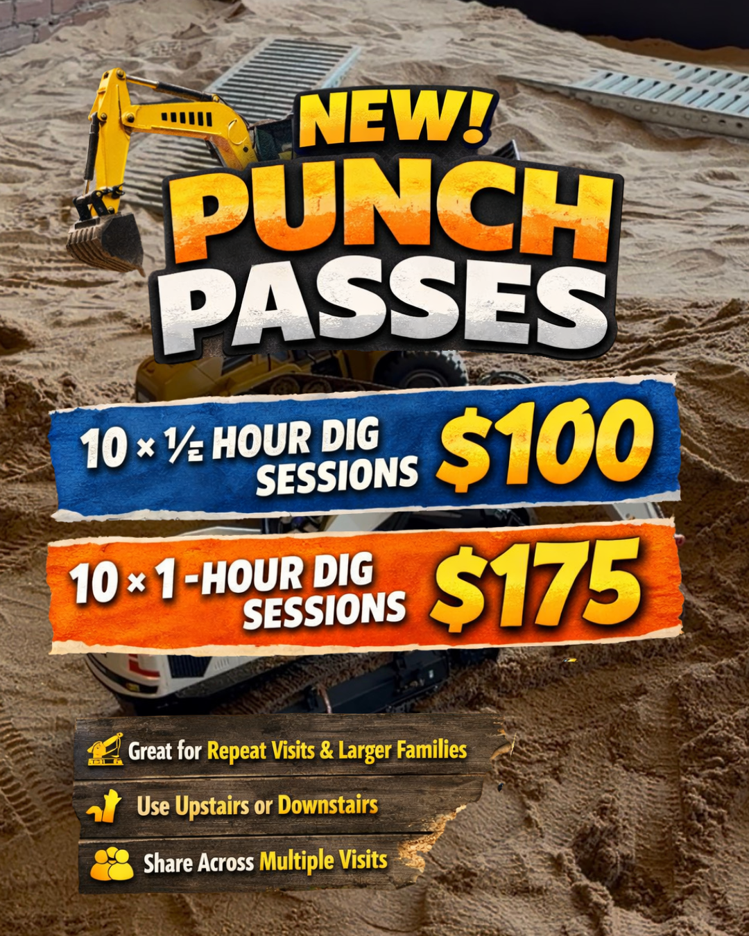 10-Visit Pit Pass — 1-Hour Digs – Diggers Cafe